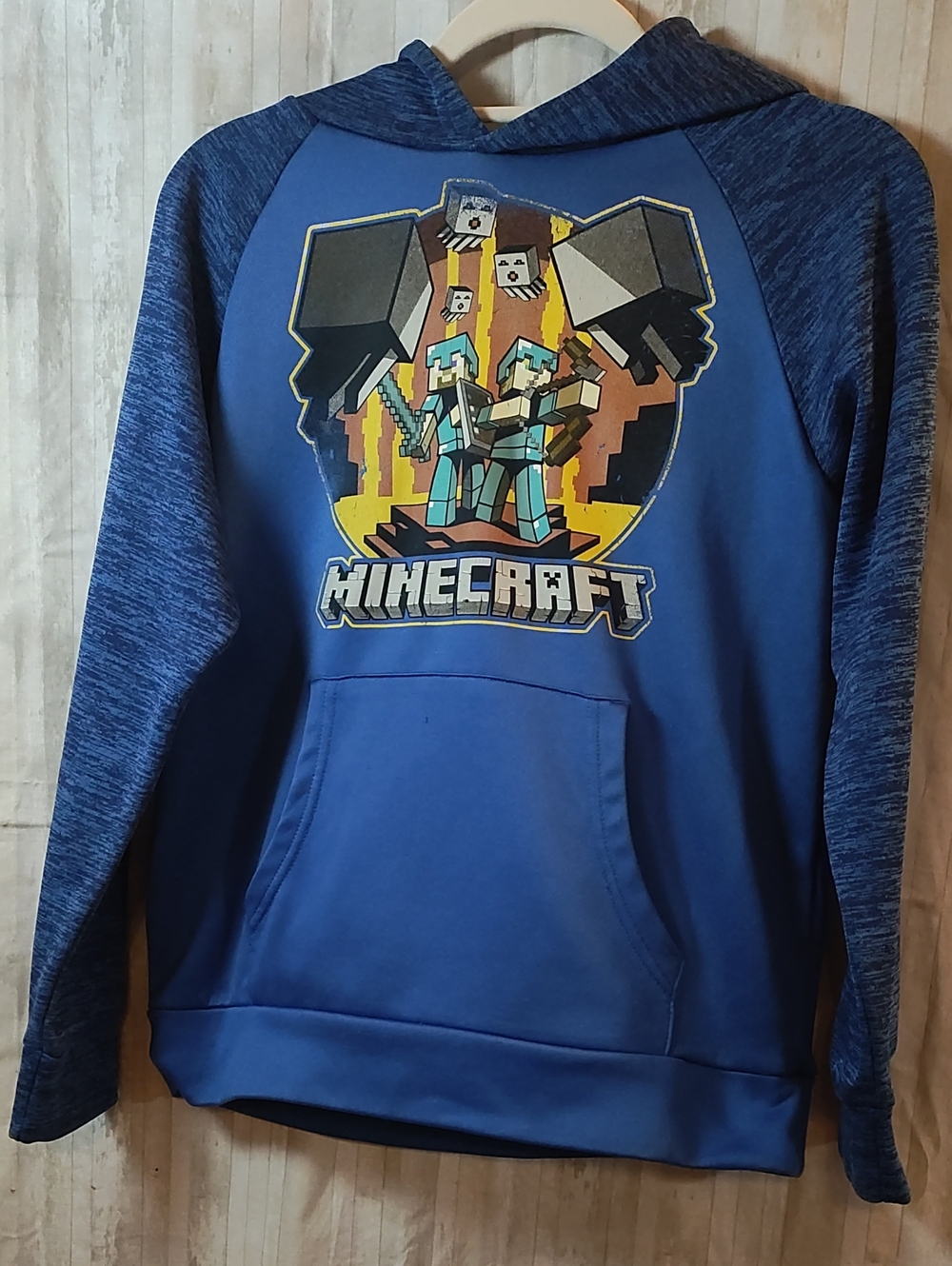 Minecraft Kids Blue Hooded Sweatshirt
